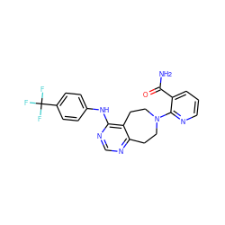 NC(=O)c1cccnc1N1CCc2ncnc(Nc3ccc(C(F)(F)F)cc3)c2CC1 ZINC000064549268