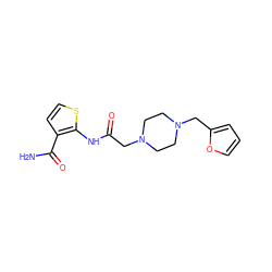 NC(=O)c1ccsc1NC(=O)CN1CCN(Cc2ccco2)CC1 ZINC000023249341