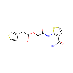 NC(=O)c1ccsc1NC(=O)COC(=O)Cc1ccsc1 ZINC000003408371