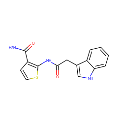 NC(=O)c1ccsc1NC(=O)Cc1c[nH]c2ccccc12 ZINC000002662217