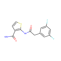 NC(=O)c1ccsc1NC(=O)Cc1cc(F)cc(F)c1 ZINC000071316917