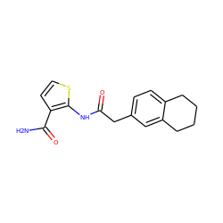 NC(=O)c1ccsc1NC(=O)Cc1ccc2c(c1)CCCC2 ZINC000071315792