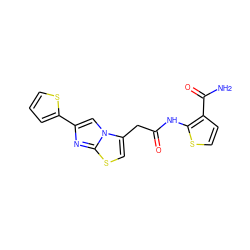 NC(=O)c1ccsc1NC(=O)Cc1csc2nc(-c3cccs3)cn12 ZINC000071329499