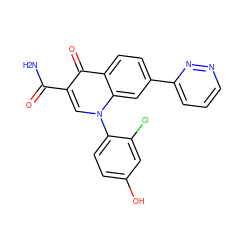 NC(=O)c1cn(-c2ccc(O)cc2Cl)c2cc(-c3cccnn3)ccc2c1=O ZINC000027308130