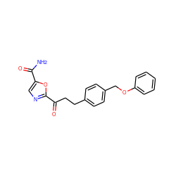 NC(=O)c1cnc(C(=O)CCc2ccc(COc3ccccc3)cc2)o1 ZINC000029136278