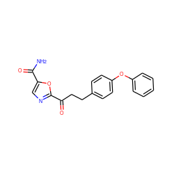 NC(=O)c1cnc(C(=O)CCc2ccc(Oc3ccccc3)cc2)o1 ZINC000029135881