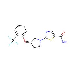 NC(=O)c1cnc(N2CC[C@H](Oc3ccccc3C(F)(F)F)C2)s1 ZINC000049033138