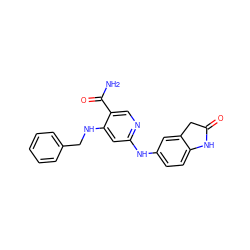 NC(=O)c1cnc(Nc2ccc3c(c2)CC(=O)N3)cc1NCc1ccccc1 ZINC001772650851