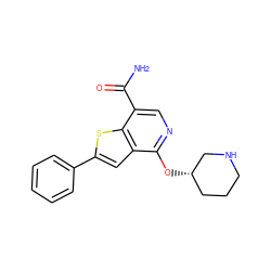 NC(=O)c1cnc(O[C@H]2CCCNC2)c2cc(-c3ccccc3)sc12 ZINC000169201797