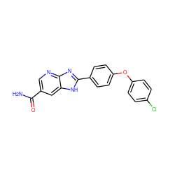 NC(=O)c1cnc2nc(-c3ccc(Oc4ccc(Cl)cc4)cc3)[nH]c2c1 ZINC000036179308