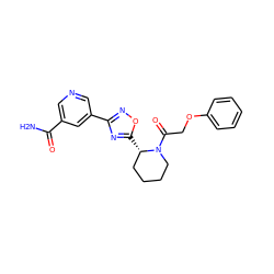 NC(=O)c1cncc(-c2noc([C@H]3CCCCN3C(=O)COc3ccccc3)n2)c1 ZINC000144381175