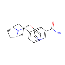 NC(=O)c1cncc(O[C@@H]2C[C@@H]3CC[C@H](C2)N3Cc2ccccc2)c1 ZINC000101363765