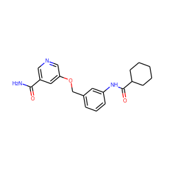 NC(=O)c1cncc(OCc2cccc(NC(=O)C3CCCCC3)c2)c1 ZINC000653878781