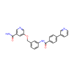 NC(=O)c1cncc(OCc2cccc(NC(=O)c3ccc(-c4cccnc4)cc3)c2)c1 ZINC000653864186