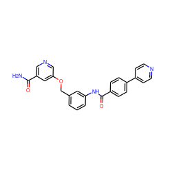 NC(=O)c1cncc(OCc2cccc(NC(=O)c3ccc(-c4ccncc4)cc3)c2)c1 ZINC000653886892