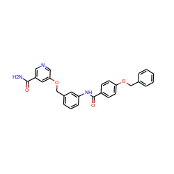 NC(=O)c1cncc(OCc2cccc(NC(=O)c3ccc(OCc4ccccc4)cc3)c2)c1 ZINC000653871777