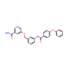 NC(=O)c1cncc(OCc2cccc(NC(=O)c3ccc(Oc4ccccc4)cc3)c2)c1 ZINC000653871489