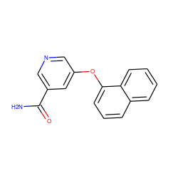 NC(=O)c1cncc(Oc2cccc3ccccc23)c1 ZINC000299836237