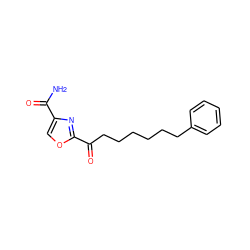 NC(=O)c1coc(C(=O)CCCCCCc2ccccc2)n1 ZINC000040861529