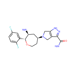 NC(=O)c1n[nH]c2c1CN([C@H]1CCO[C@H](c3cc(F)ccc3F)[C@@H](N)C1)C2 ZINC000144195279