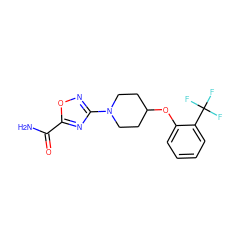 NC(=O)c1nc(N2CCC(Oc3ccccc3C(F)(F)F)CC2)no1 ZINC000049793022