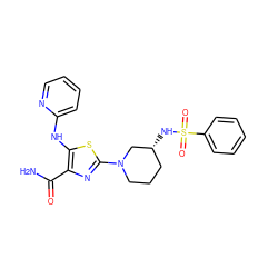 NC(=O)c1nc(N2CCC[C@@H](NS(=O)(=O)c3ccccc3)C2)sc1Nc1ccccn1 ZINC000209430082