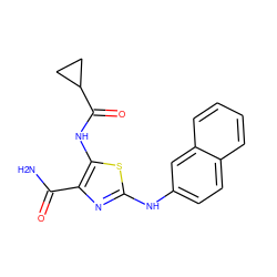 NC(=O)c1nc(Nc2ccc3ccccc3c2)sc1NC(=O)C1CC1 ZINC000473165196