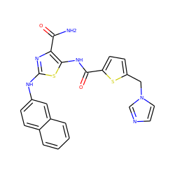 NC(=O)c1nc(Nc2ccc3ccccc3c2)sc1NC(=O)c1ccc(Cn2ccnc2)s1 ZINC000473179118