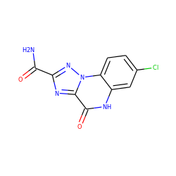 NC(=O)c1nc2c(=O)[nH]c3cc(Cl)ccc3n2n1 ZINC000013798666