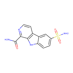 NC(=O)c1nccc2c1[nH]c1ccc(S(N)(=O)=O)cc12 ZINC000084670161