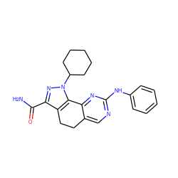 NC(=O)c1nn(C2CCCCC2)c2c1CCc1cnc(Nc3ccccc3)nc1-2 ZINC000049072195