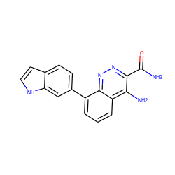 NC(=O)c1nnc2c(-c3ccc4cc[nH]c4c3)cccc2c1N ZINC000205293084