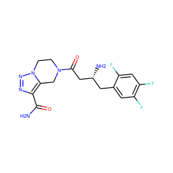 NC(=O)c1nnn2c1CN(C(=O)C[C@H](N)Cc1cc(F)c(F)cc1F)CC2 ZINC000066073778