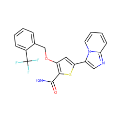 NC(=O)c1sc(-c2cnc3ccccn23)cc1OCc1ccccc1C(F)(F)F ZINC000043016207