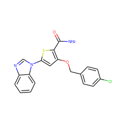 NC(=O)c1sc(-n2cnc3ccccc32)cc1OCc1ccc(Cl)cc1 ZINC000040410920