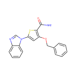 NC(=O)c1sc(-n2cnc3ccccc32)cc1OCc1ccccc1 ZINC000040935528