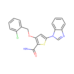 NC(=O)c1sc(-n2cnc3ccccc32)cc1OCc1ccccc1Cl ZINC000040913931