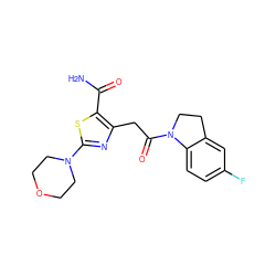 NC(=O)c1sc(N2CCOCC2)nc1CC(=O)N1CCc2cc(F)ccc21 ZINC000103240894