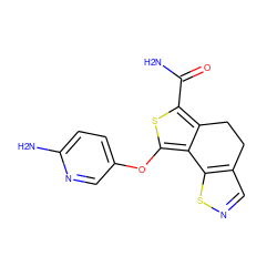 NC(=O)c1sc(Oc2ccc(N)nc2)c2c1CCc1cnsc1-2 ZINC001772609435