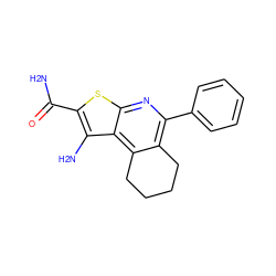 NC(=O)c1sc2nc(-c3ccccc3)c3c(c2c1N)CCCC3 ZINC000000289614