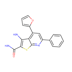 NC(=O)c1sc2nc(-c3ccccc3)cc(-c3ccco3)c2c1N ZINC000001254632