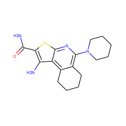 NC(=O)c1sc2nc(N3CCCCC3)c3c(c2c1N)CCCC3 ZINC000004117695