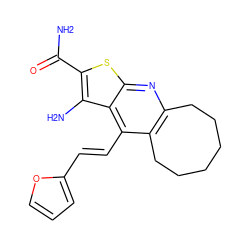 NC(=O)c1sc2nc3c(c(/C=C/c4ccco4)c2c1N)CCCCCC3 ZINC000049071434