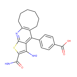 NC(=O)c1sc2nc3c(c(-c4ccc(C(=O)O)cc4)c2c1N)CCCCCC3 ZINC000049067143