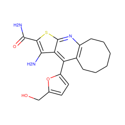 NC(=O)c1sc2nc3c(c(-c4ccc(CO)o4)c2c1N)CCCCCC3 ZINC000049087681