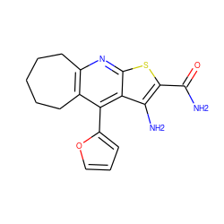 NC(=O)c1sc2nc3c(c(-c4ccco4)c2c1N)CCCCC3 ZINC000002925639