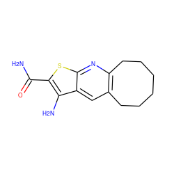 NC(=O)c1sc2nc3c(cc2c1N)CCCCCC3 ZINC000096189874