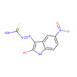 NC(=S)/N=N/c1c(O)[nH]c2ccc([N+](=O)[O-])cc12 ZINC000006473379