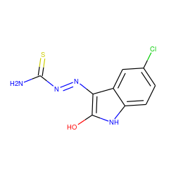 NC(=S)/N=N/c1c(O)[nH]c2ccc(Cl)cc12 ZINC000013553651