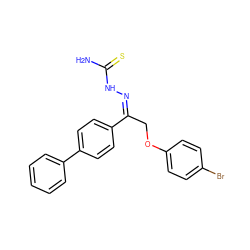 NC(=S)N/N=C(/COc1ccc(Br)cc1)c1ccc(-c2ccccc2)cc1 ZINC000473111854